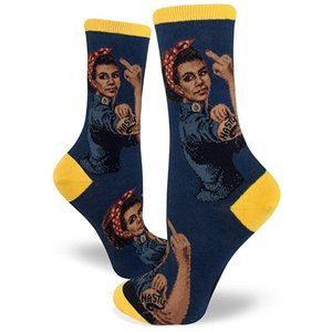 ModSocks Women's Black Nasty Rosie Crew Socks